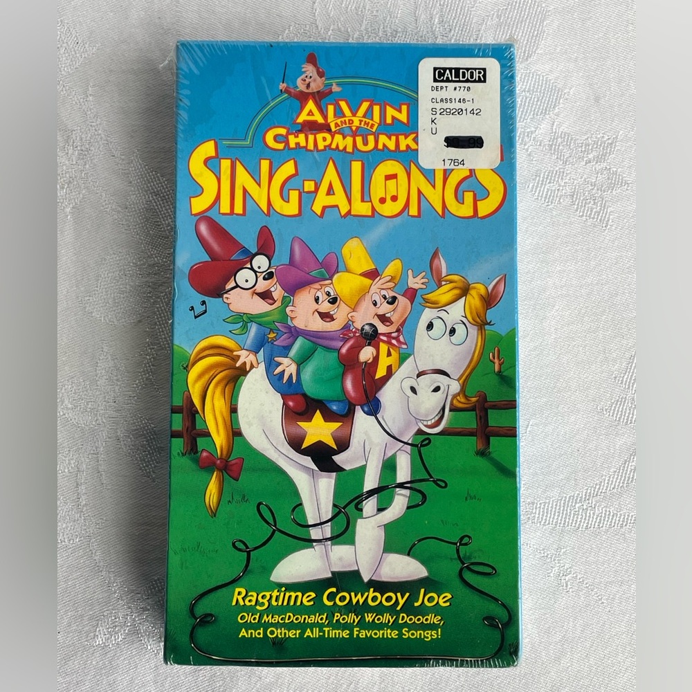 Vtg Alvin and the Chipmunks Sing-Alongs Ragtime Cowboy Joe VHS 1993 Sealed NOS
